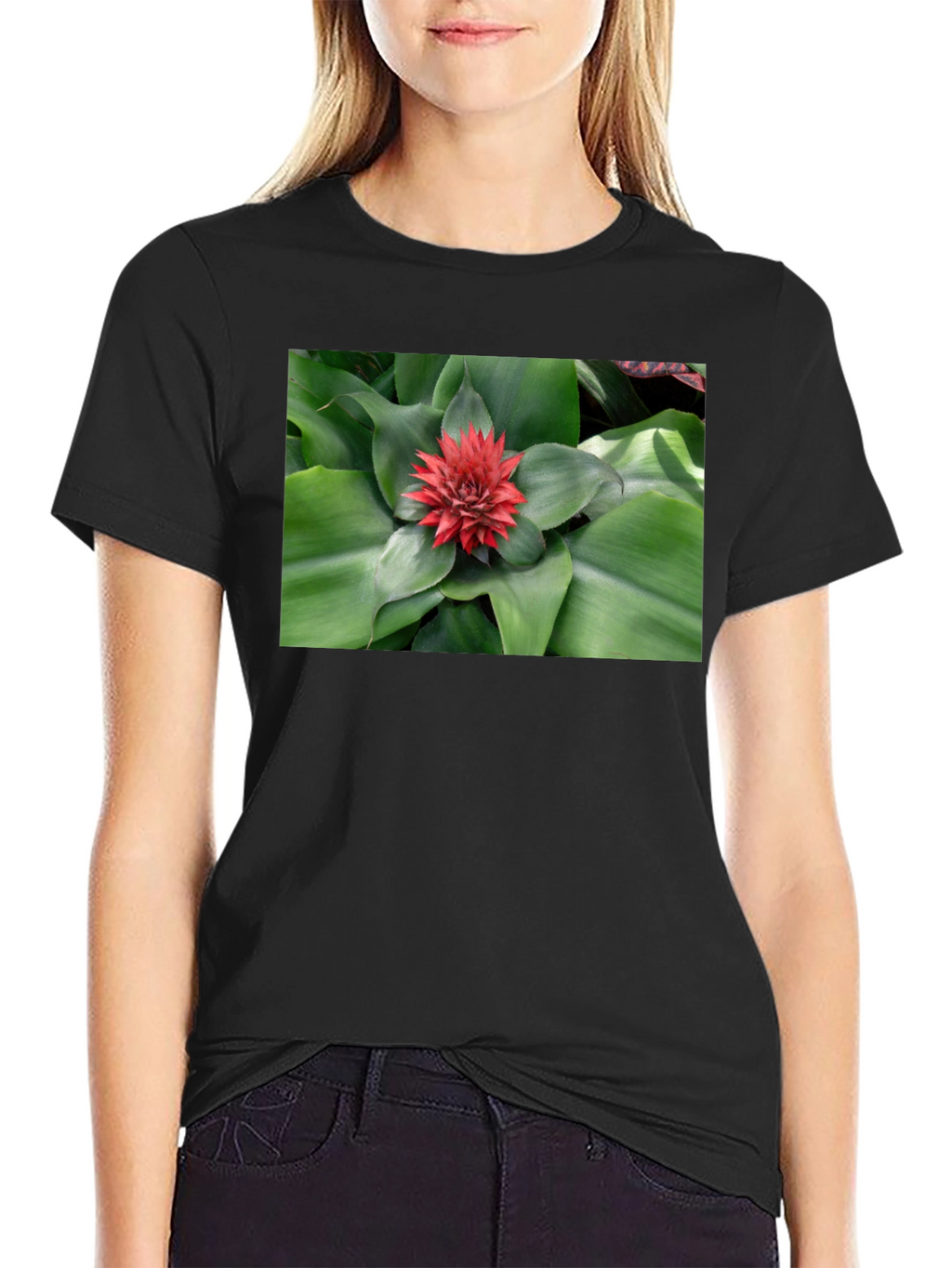 Botanical Print Black T-Shirt