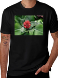 Botanical Print Black T-Shirt