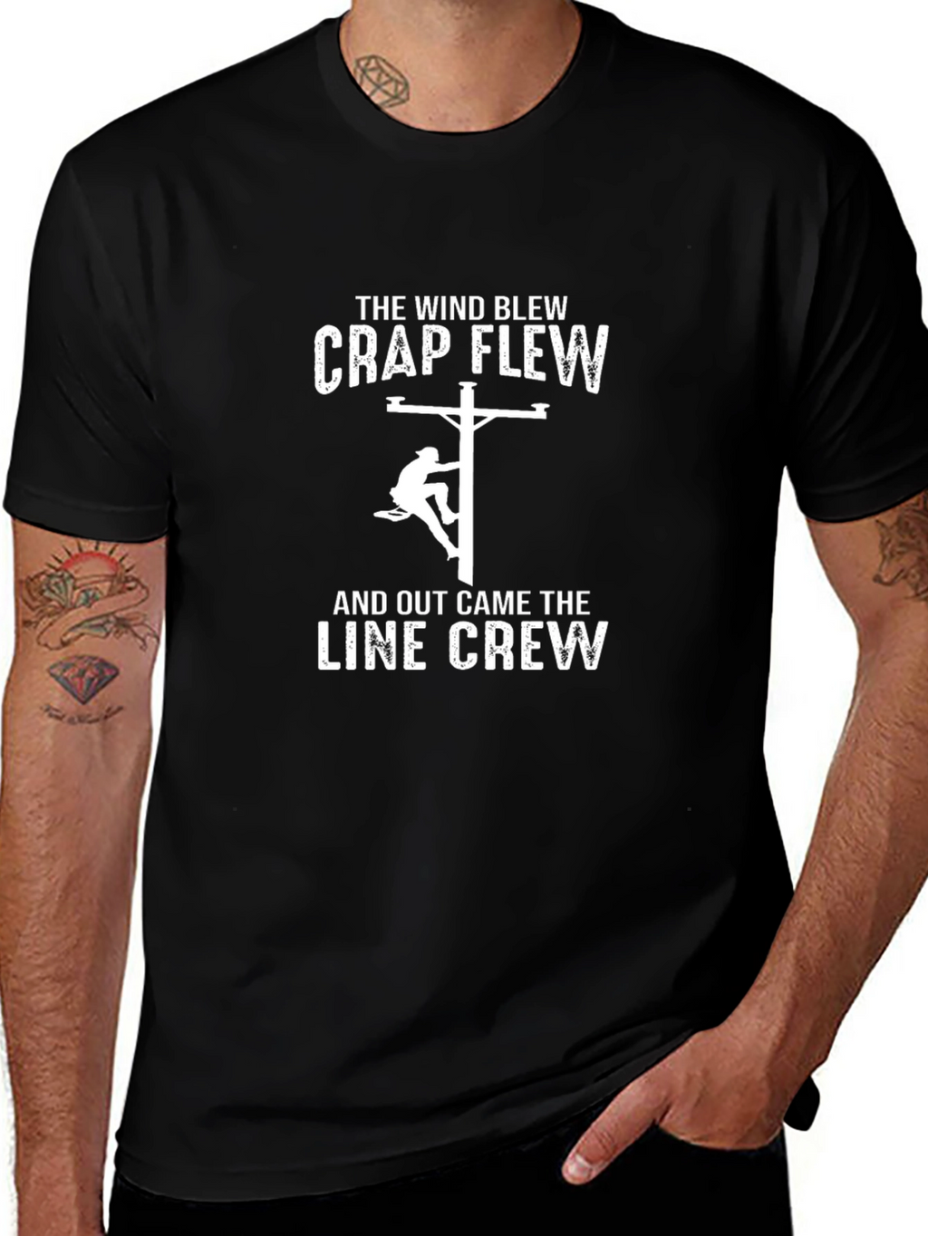 Line Crew T-Shirt - Wind Blew Crap Flew