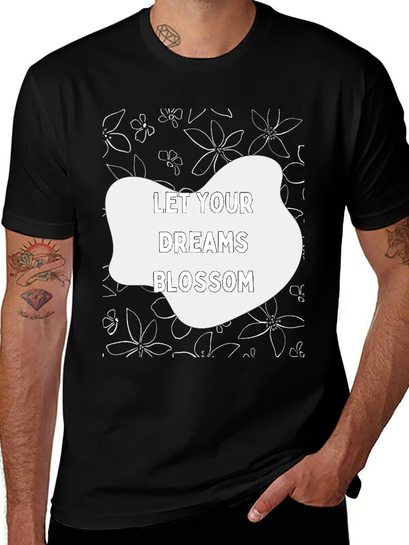 Dream Blossom Black Graphic Tee