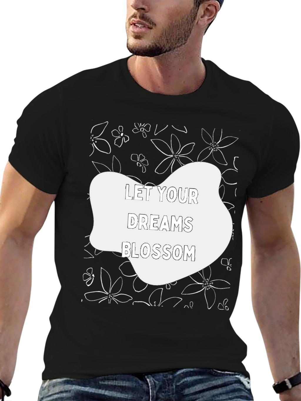Dream Blossom Black Graphic Tee