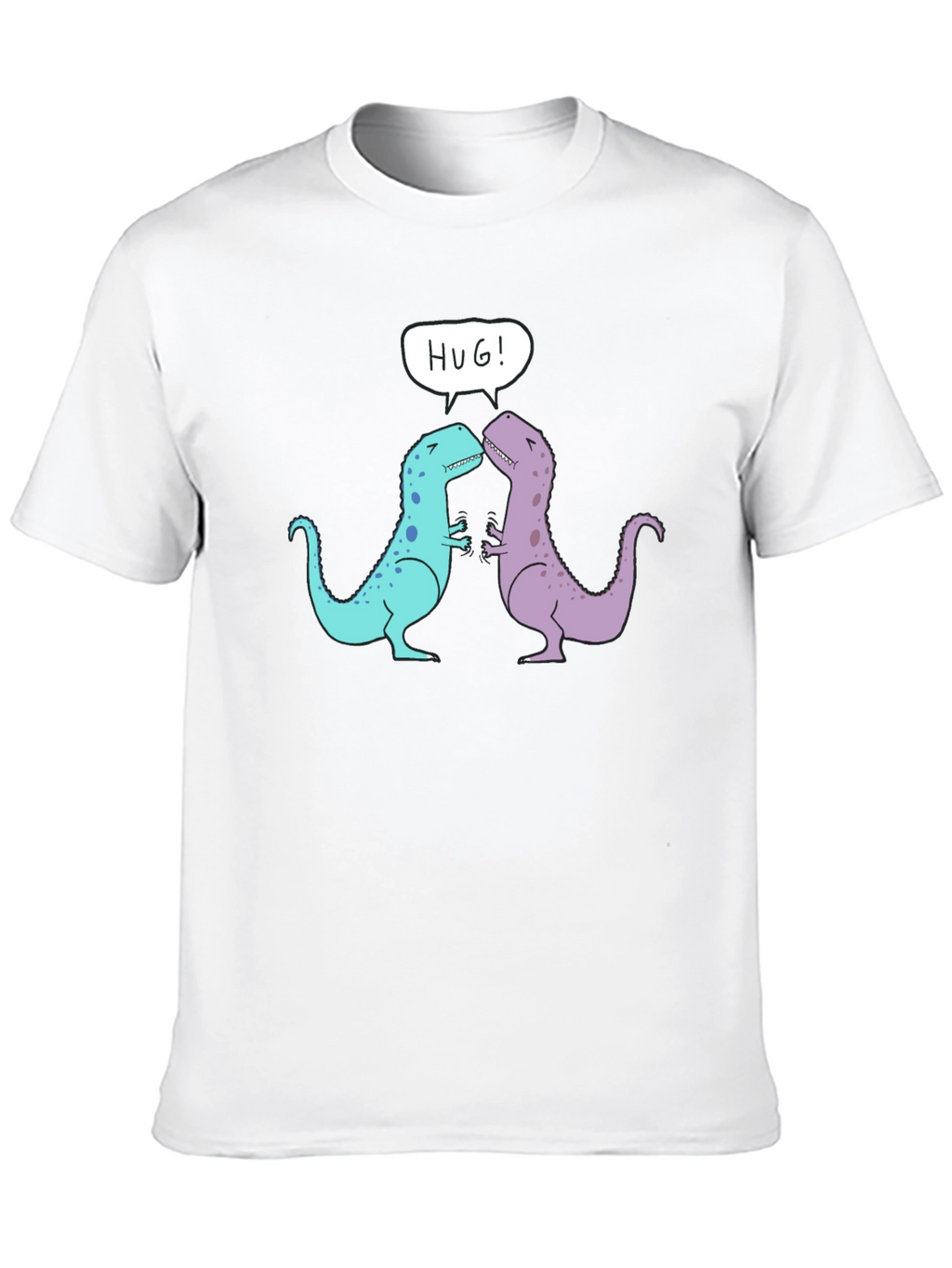 Dino Hug T-Shirt - Cute Cartoon Dinosaur Graphic Tee