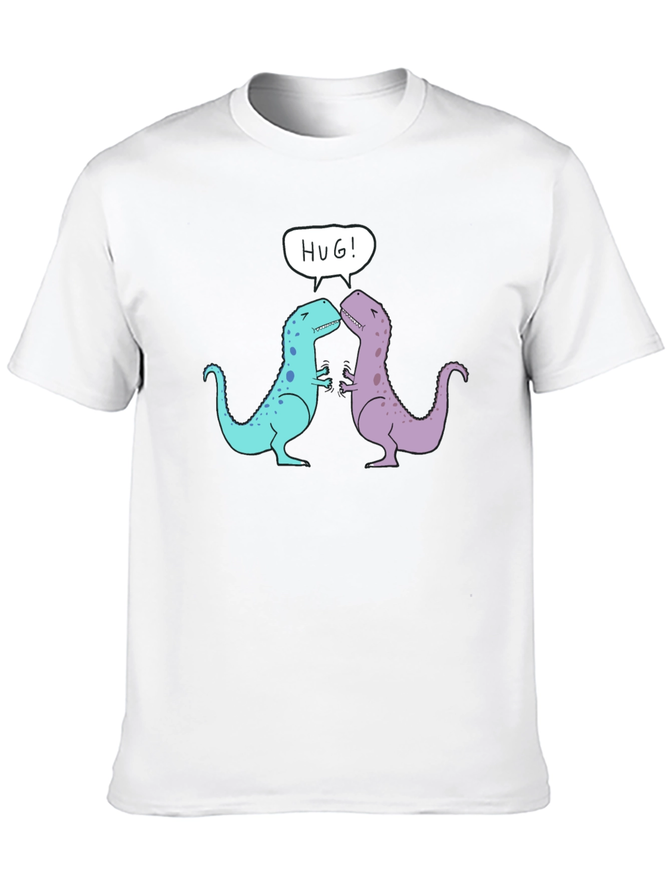 Dino Hug T-Shirt - Cute Cartoon Dinosaur Graphic Tee