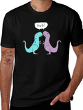 Dino Hug T-Shirt - Cute Cartoon Dinosaur Graphic Tee