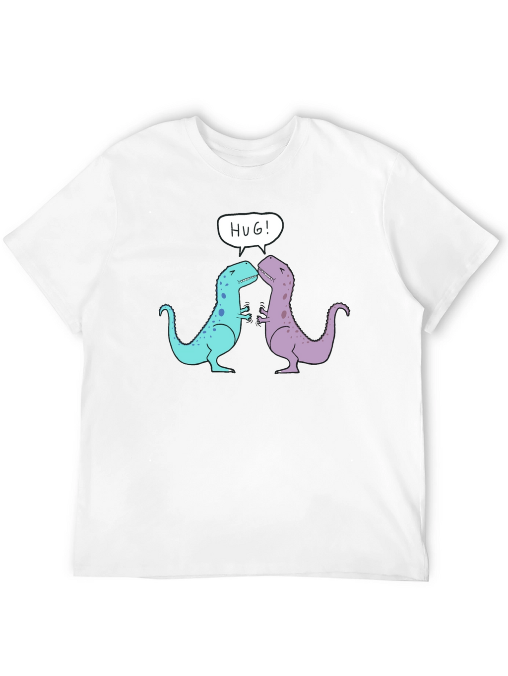 Dino Hug T-Shirt - Cute Cartoon Dinosaur Graphic Tee