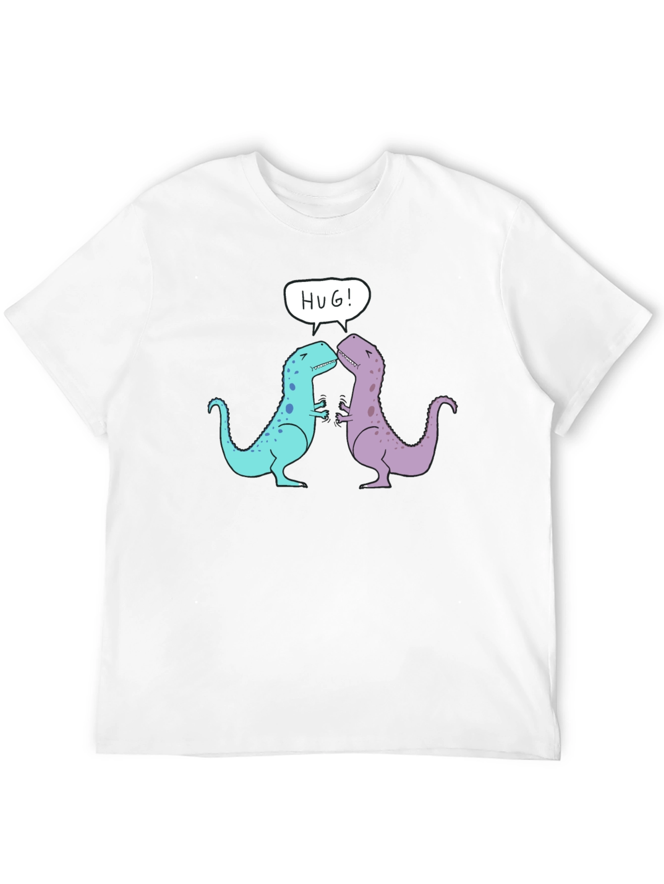 Dino Hug T-Shirt - Cute Cartoon Dinosaur Graphic Tee