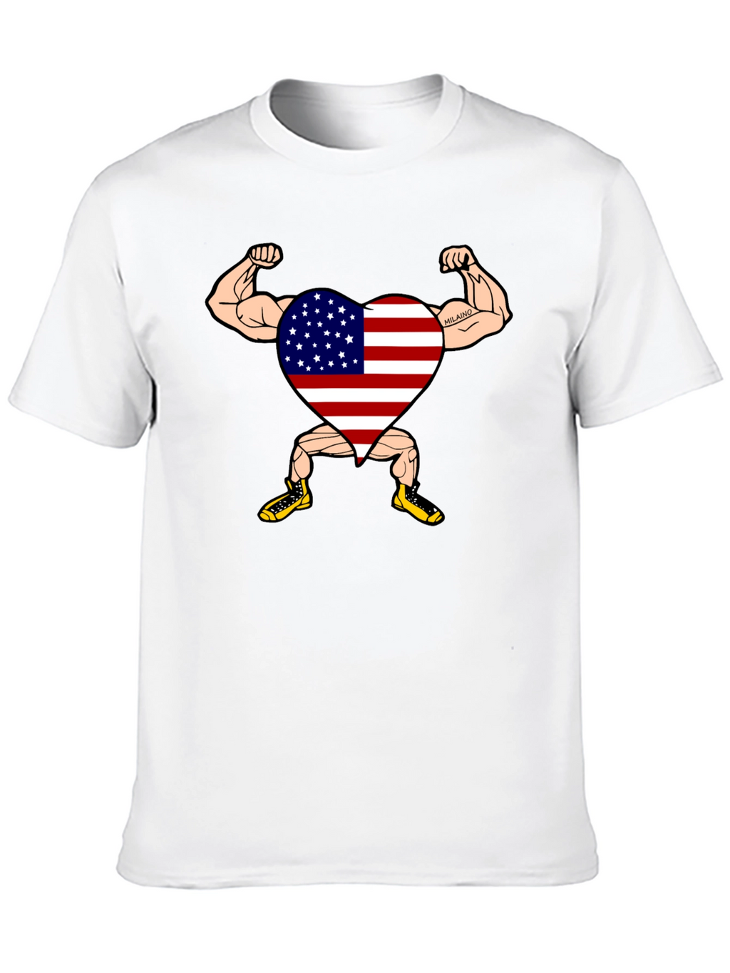 Patriotic Muscle Heart Graphic Tee
