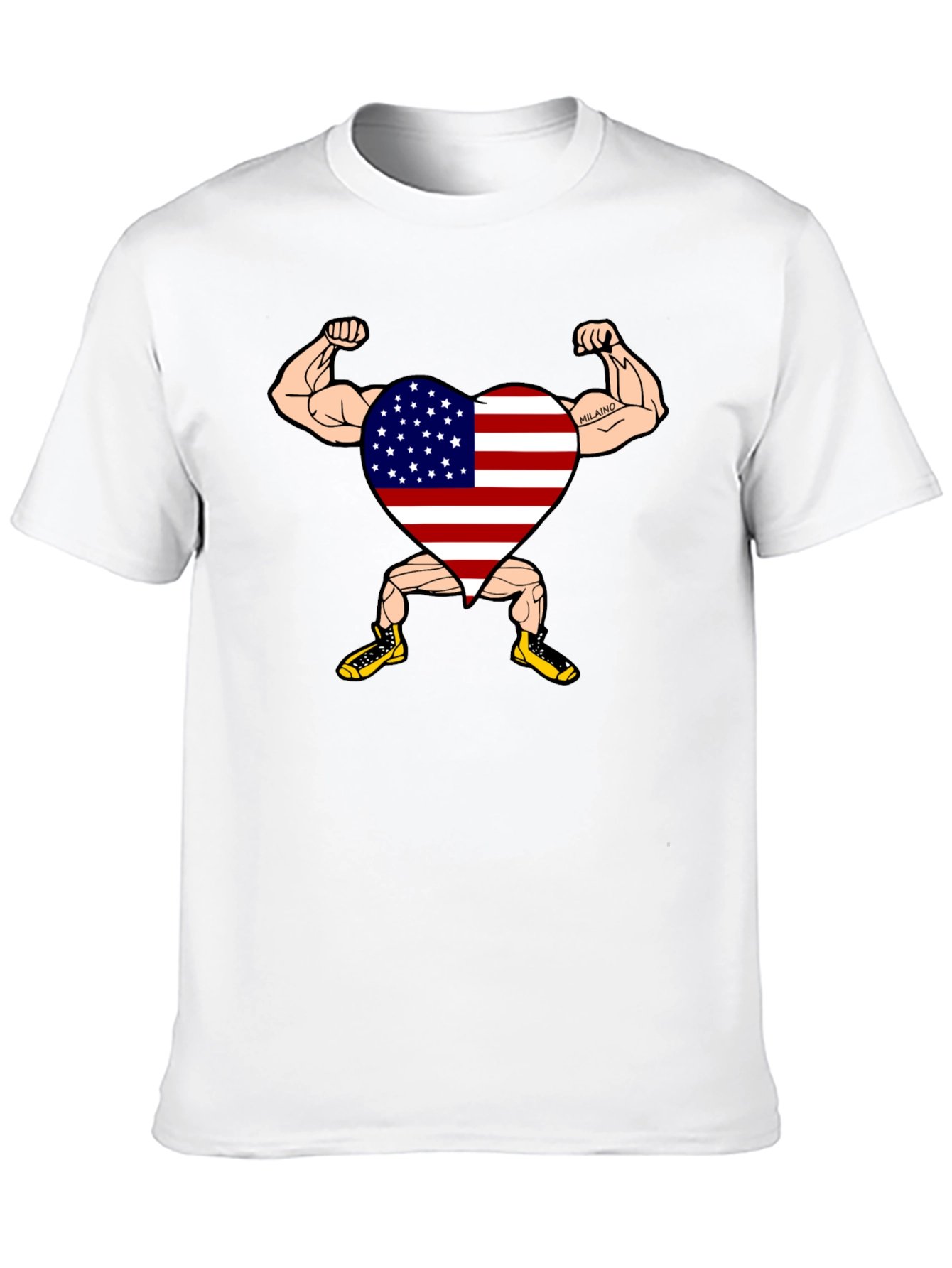 Patriotic Muscle Heart Graphic Tee
