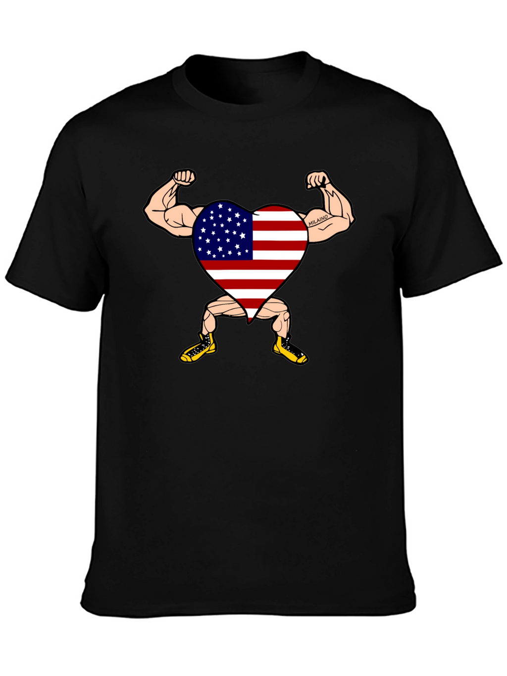 Patriotic Muscle Heart Graphic Tee
