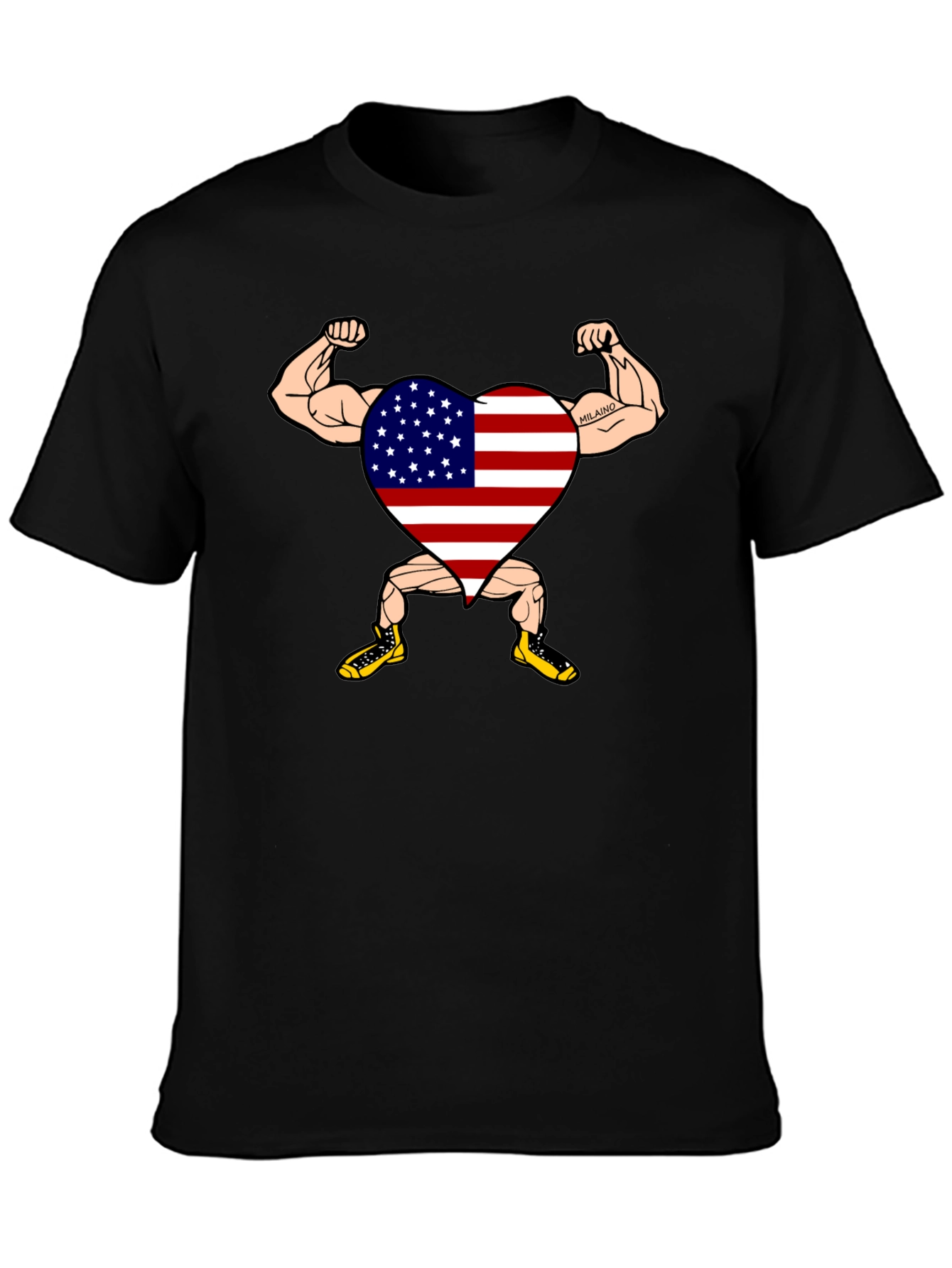 Patriotic Muscle Heart Graphic Tee