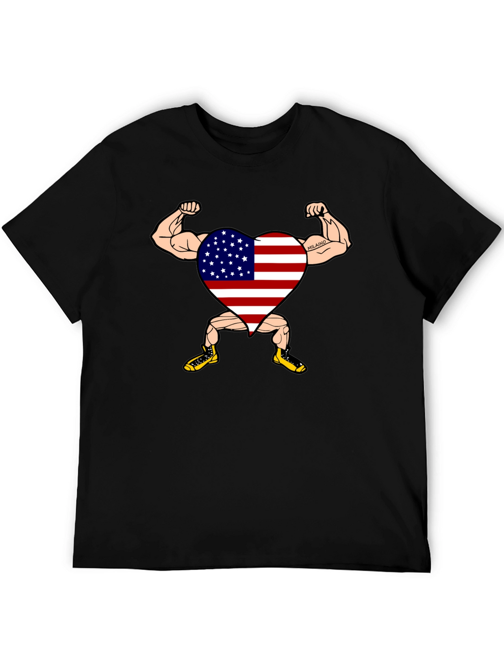Patriotic Muscle Heart Graphic Tee