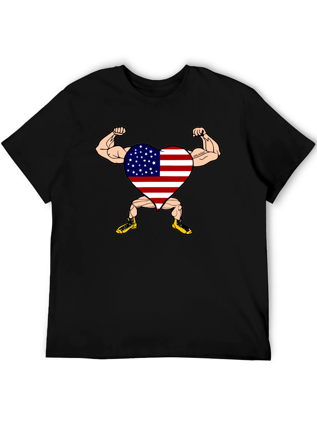 Patriotic Muscle Heart Graphic Tee