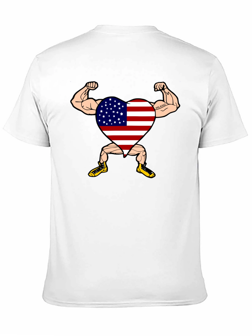 Patriotic Muscle Heart Graphic Tee