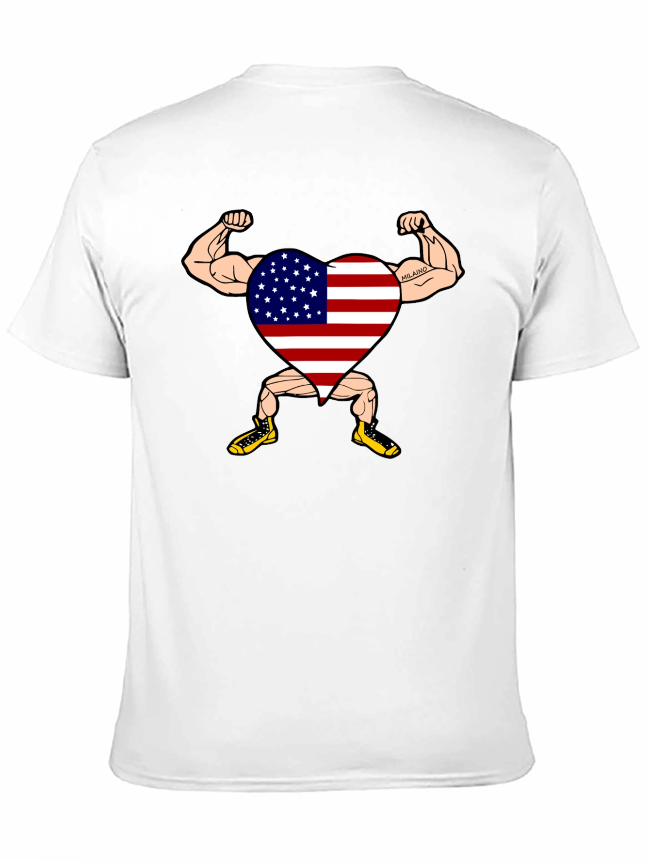 Patriotic Muscle Heart Graphic Tee