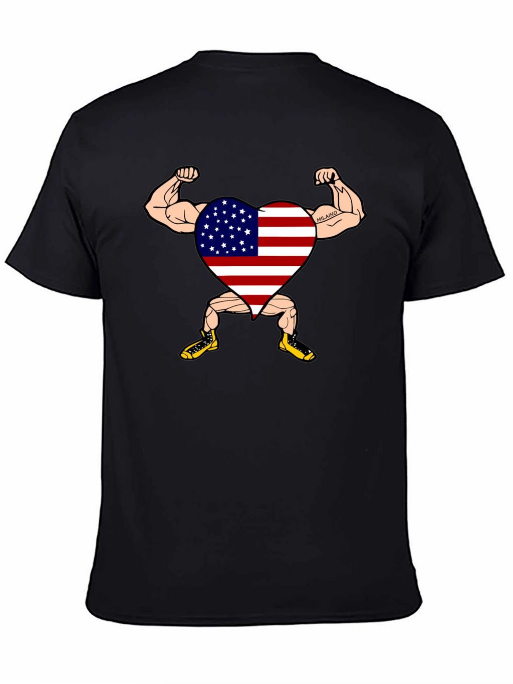 Patriotic Muscle Heart Graphic Tee