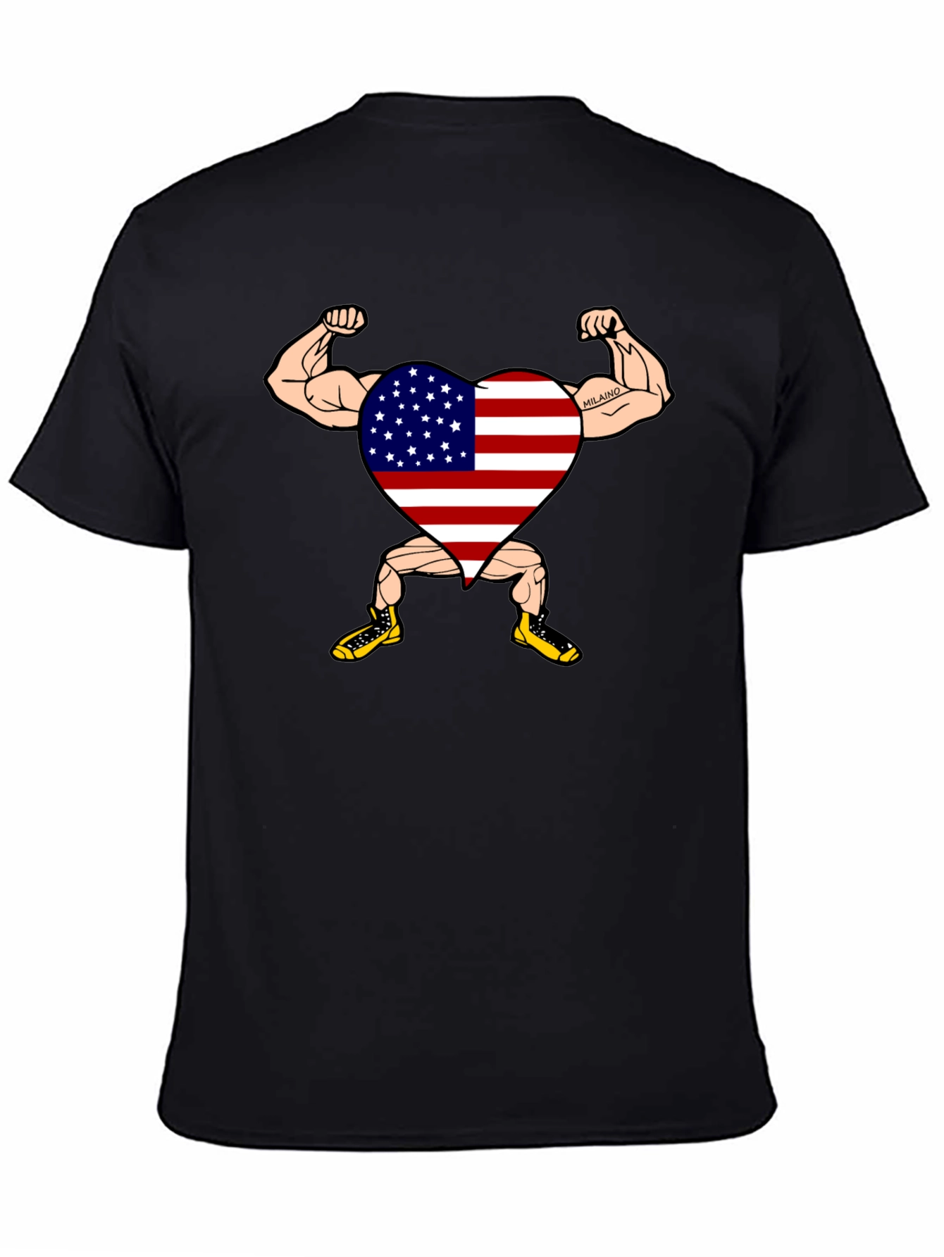 Patriotic Muscle Heart Graphic Tee