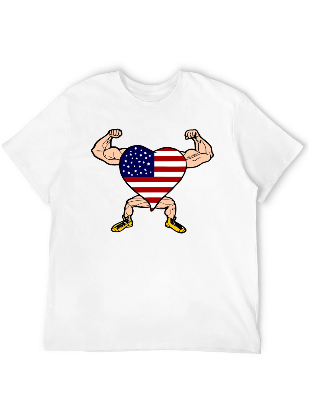 Patriotic Muscle Heart Graphic Tee