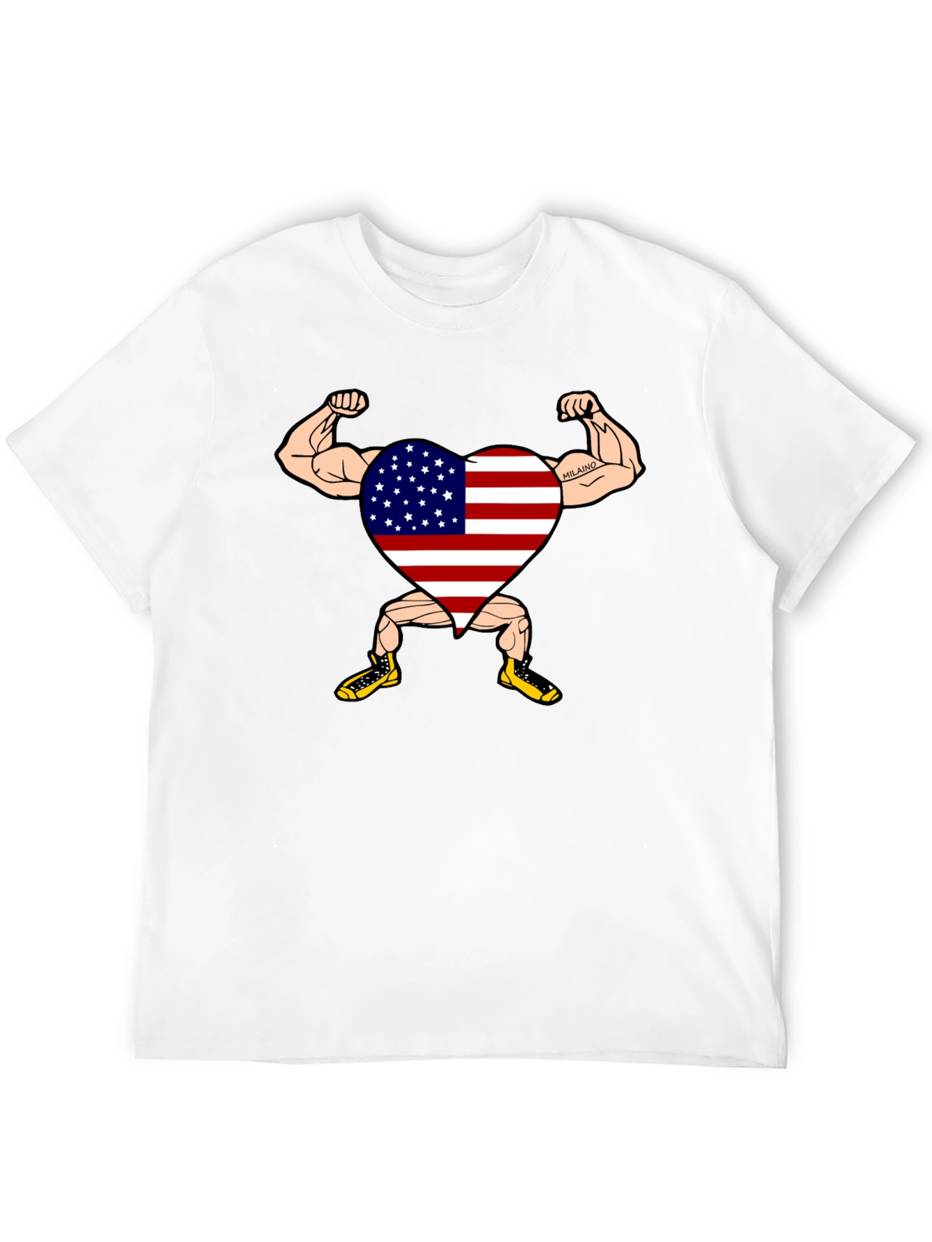 Patriotic Muscle Heart Graphic Tee