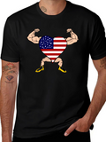Patriotic Muscle Heart Graphic Tee