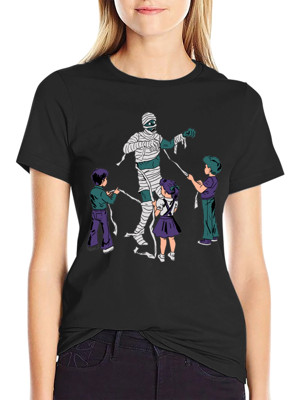 Mummy Wrap Graphic Tee - Fun Halloween T-Shirt