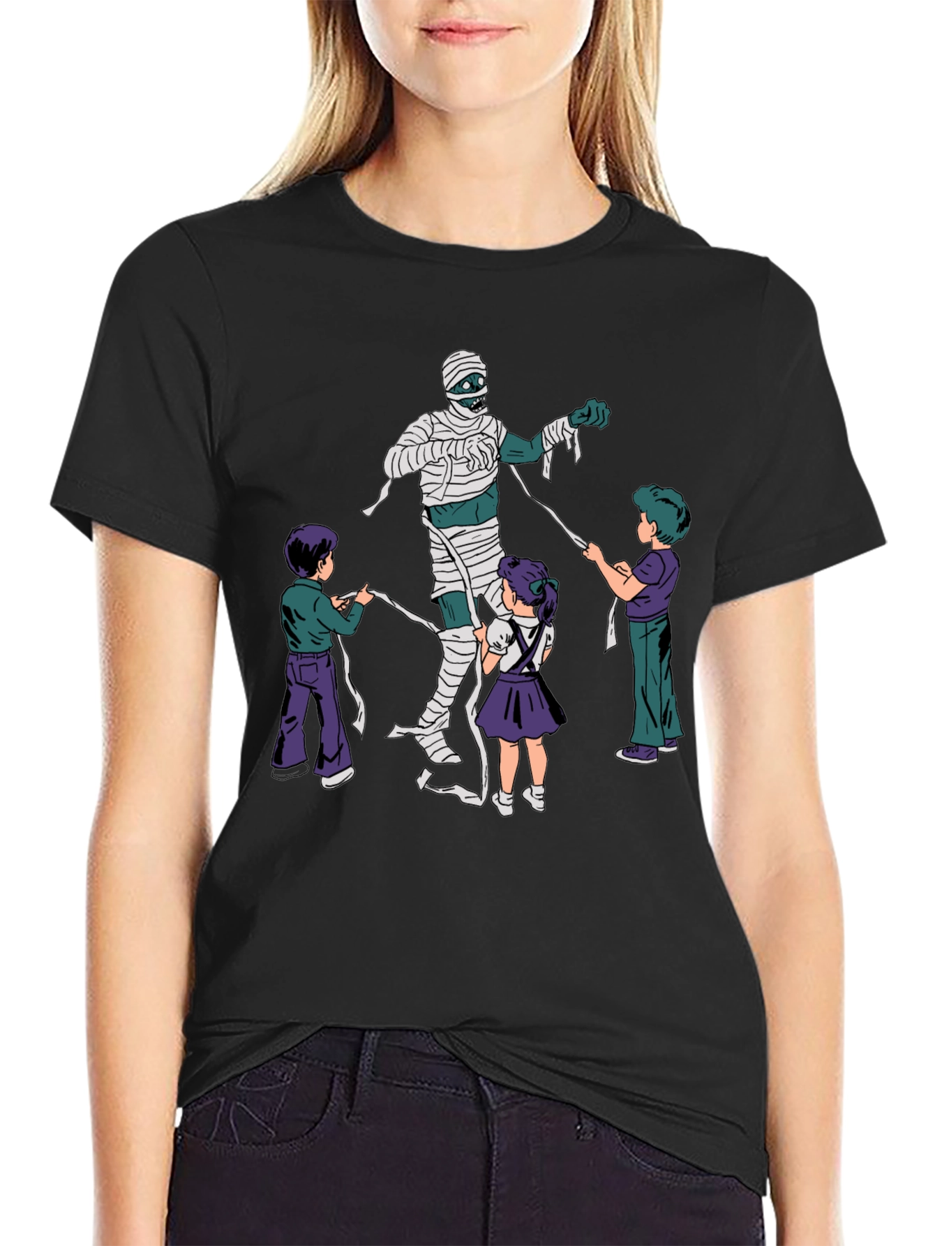 Mummy Wrap Graphic Tee - Fun Halloween T-Shirt