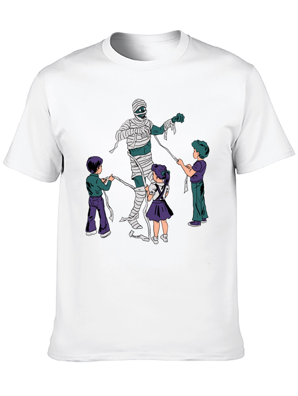Mummy Wrap Graphic Tee - Fun Halloween T-Shirt