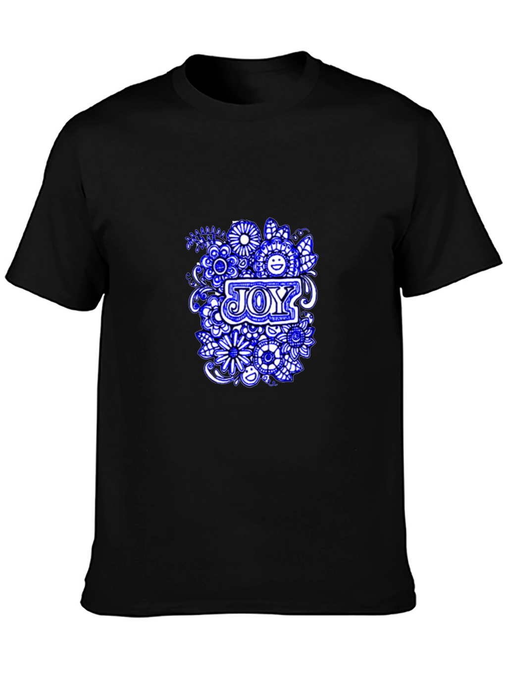 Joy Floral Graphic Black T-Shirt