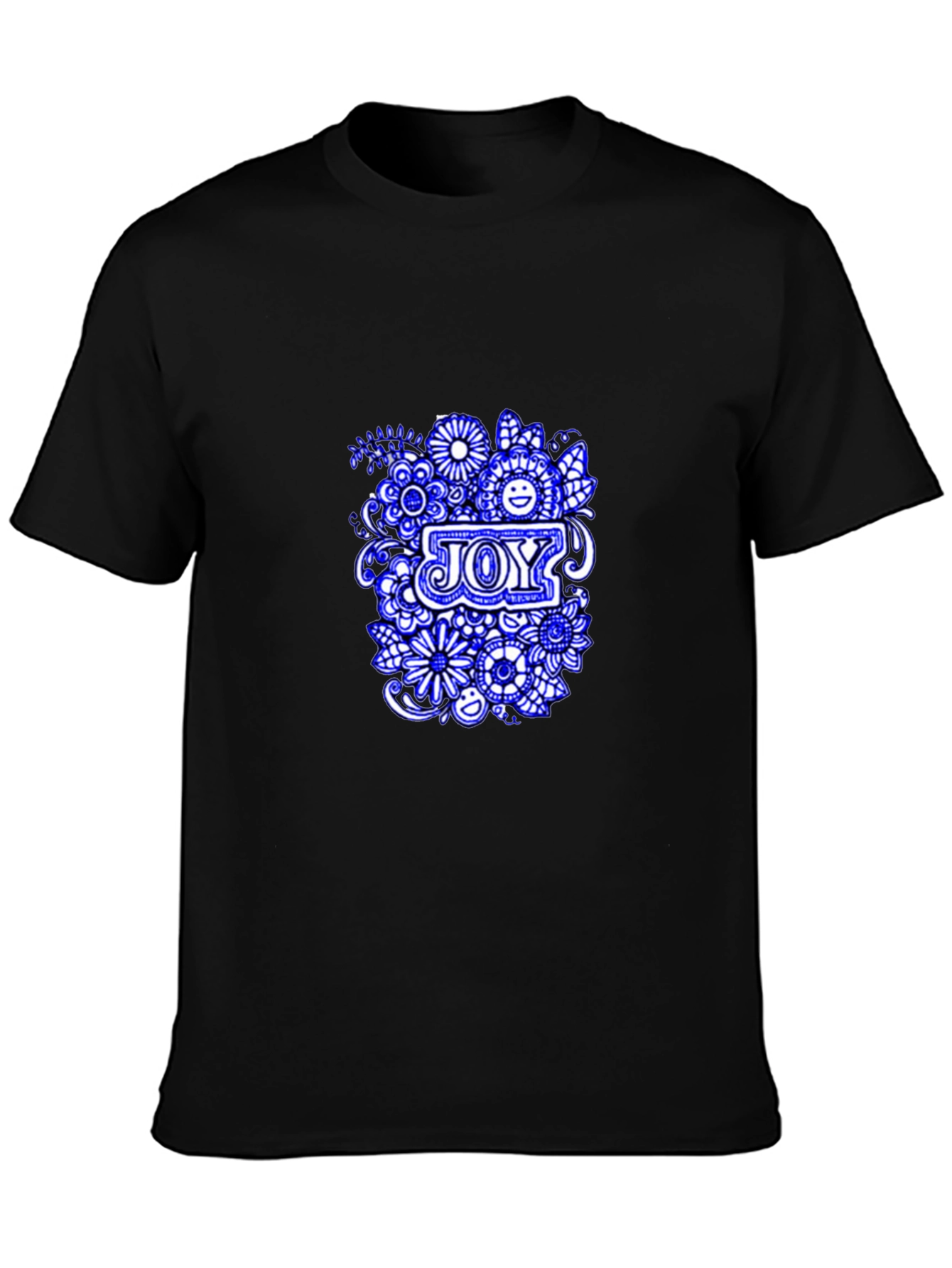 Joy Floral Graphic Black T-Shirt