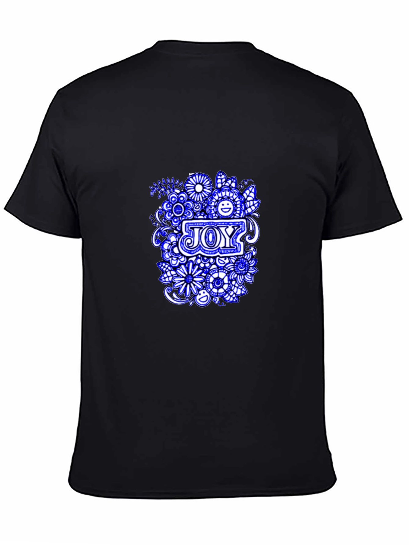 Joy Floral Graphic Black T-Shirt