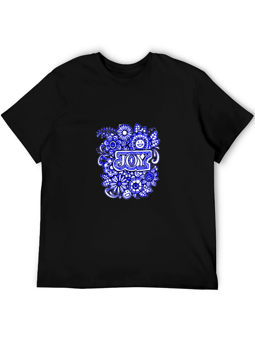Joy Floral Graphic Black T-Shirt