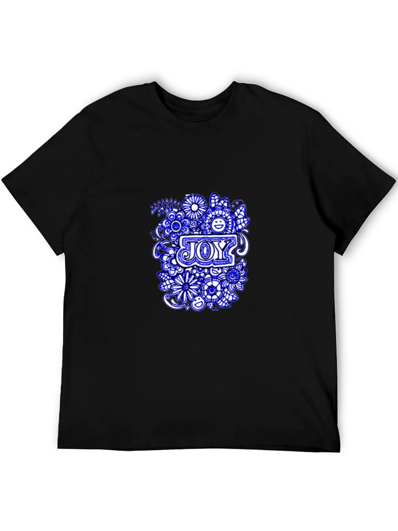 Joy Floral Graphic Black T-Shirt