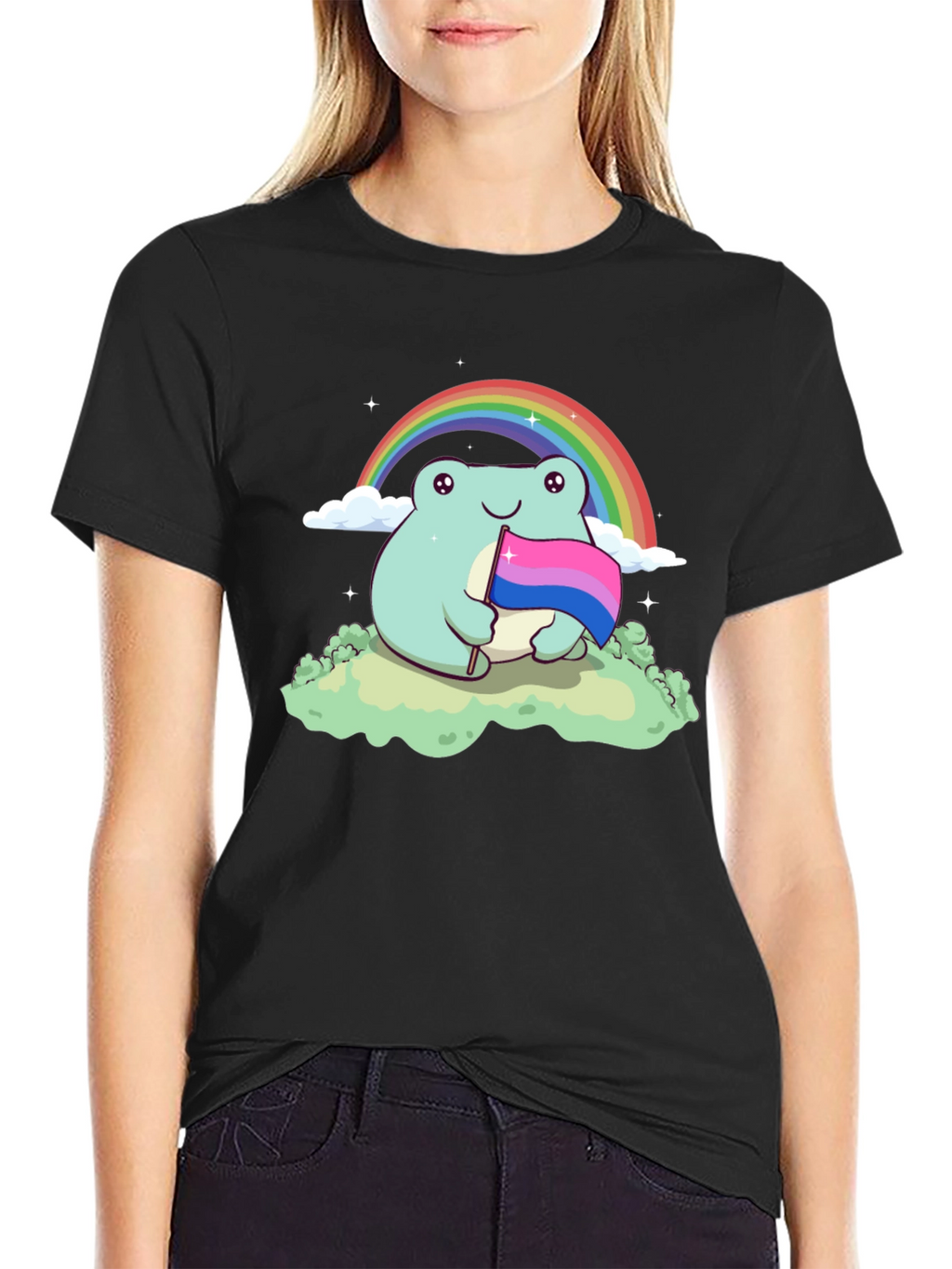 Frog Bi Pride T-Shirt Rainbow LGBTQ+ Cute Tee