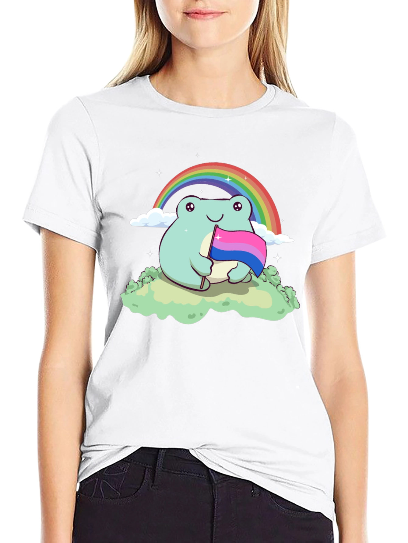 Frog Bi Pride T-Shirt Rainbow LGBTQ+ Cute Tee