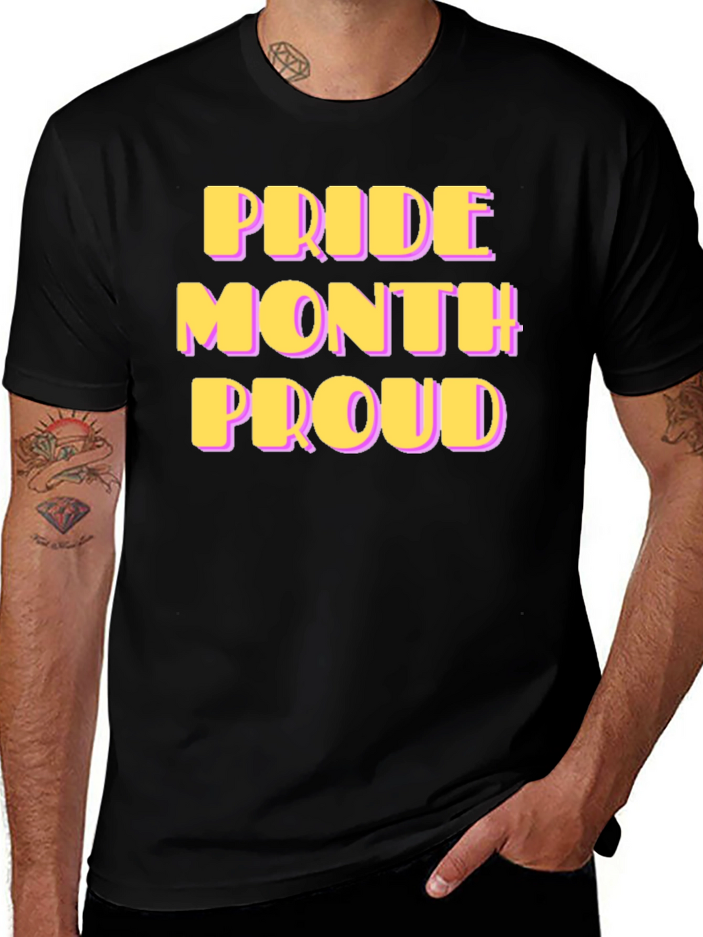 Pride Month Proud T-Shirt - Black