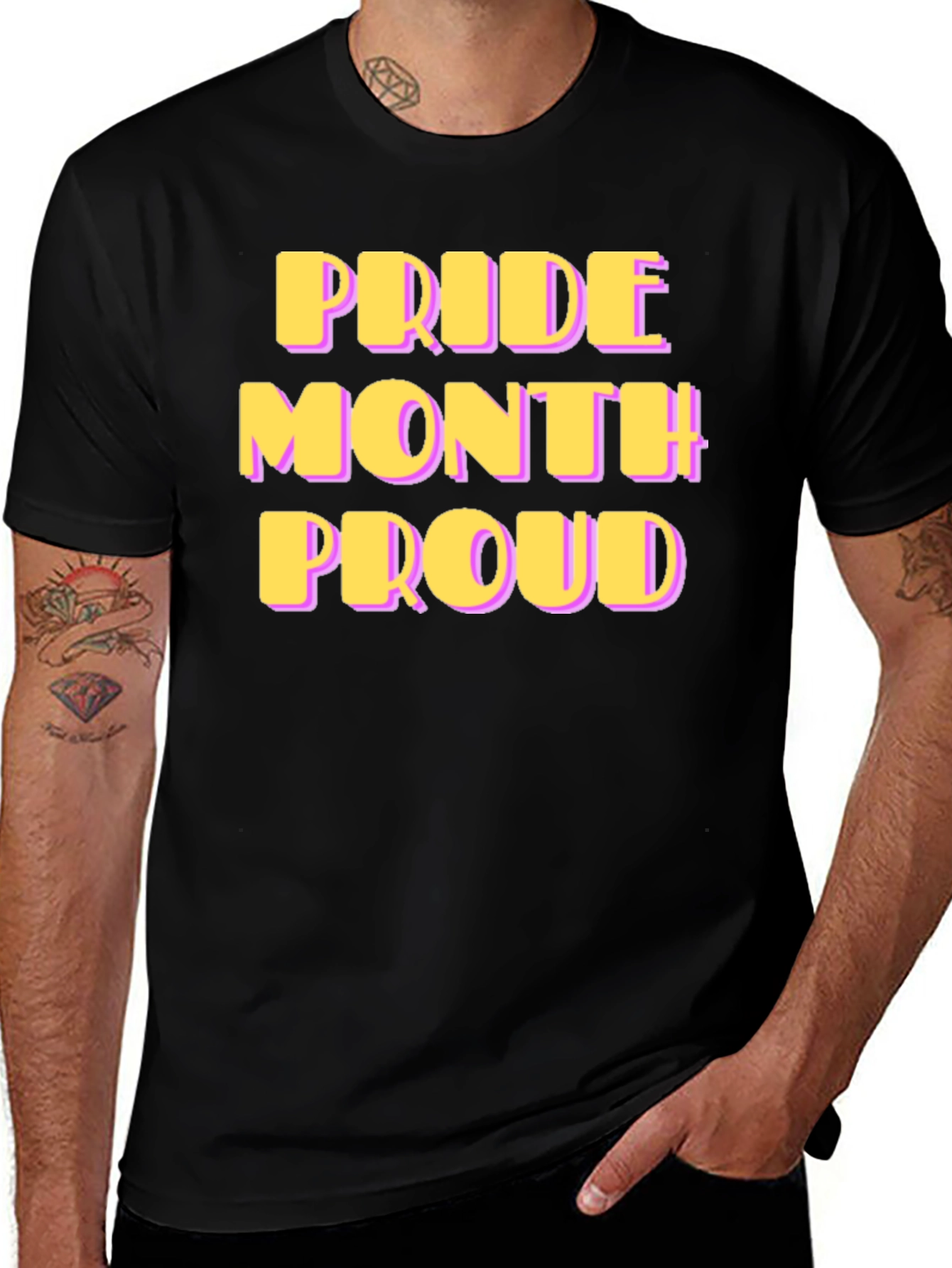 Pride Month Proud T-Shirt - Black