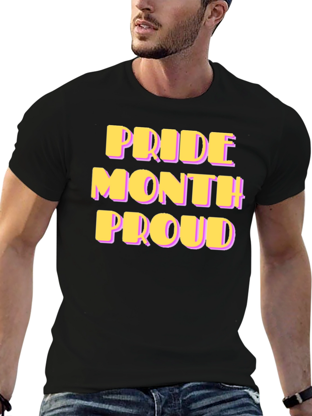 Pride Month Proud T-Shirt - Black
