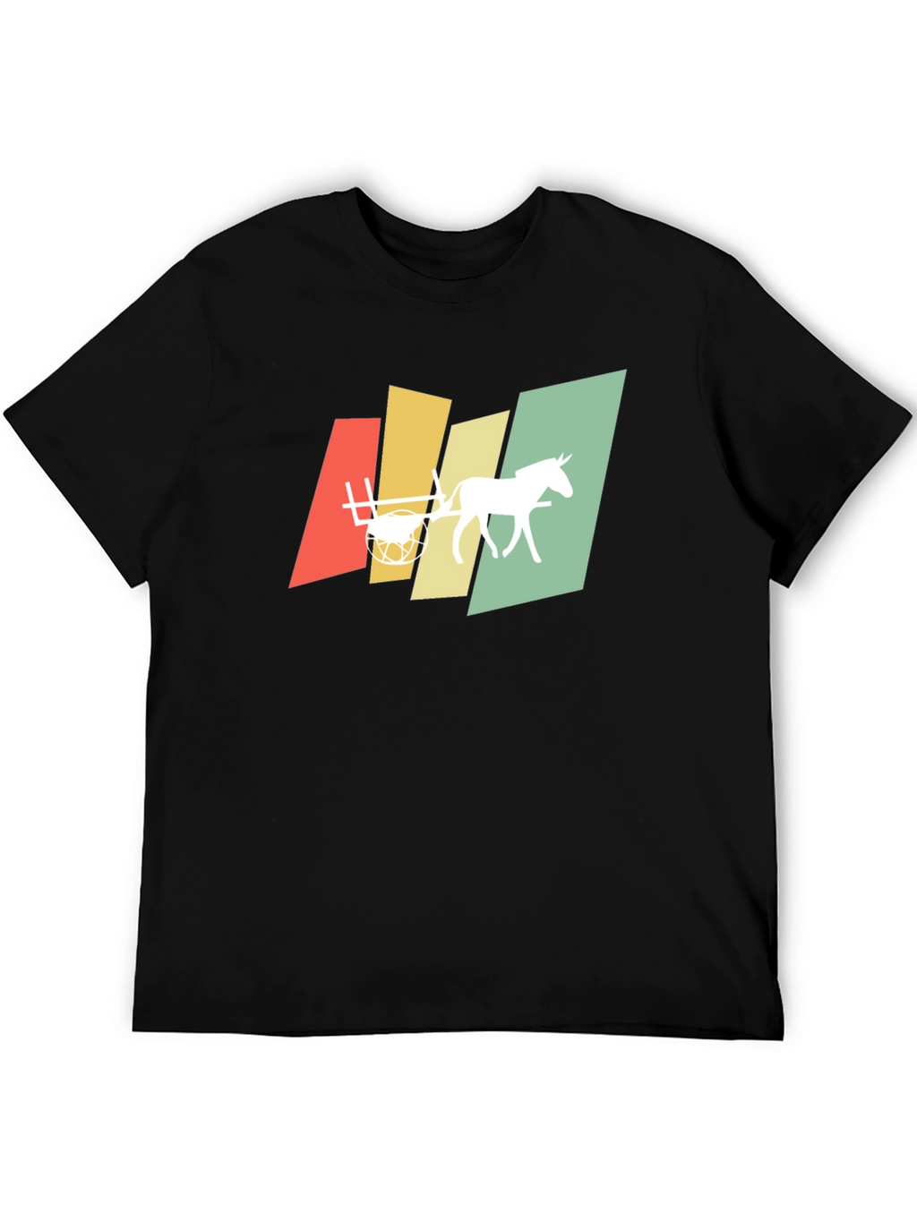 Retro Horse and Cart Graphic T-Shirt