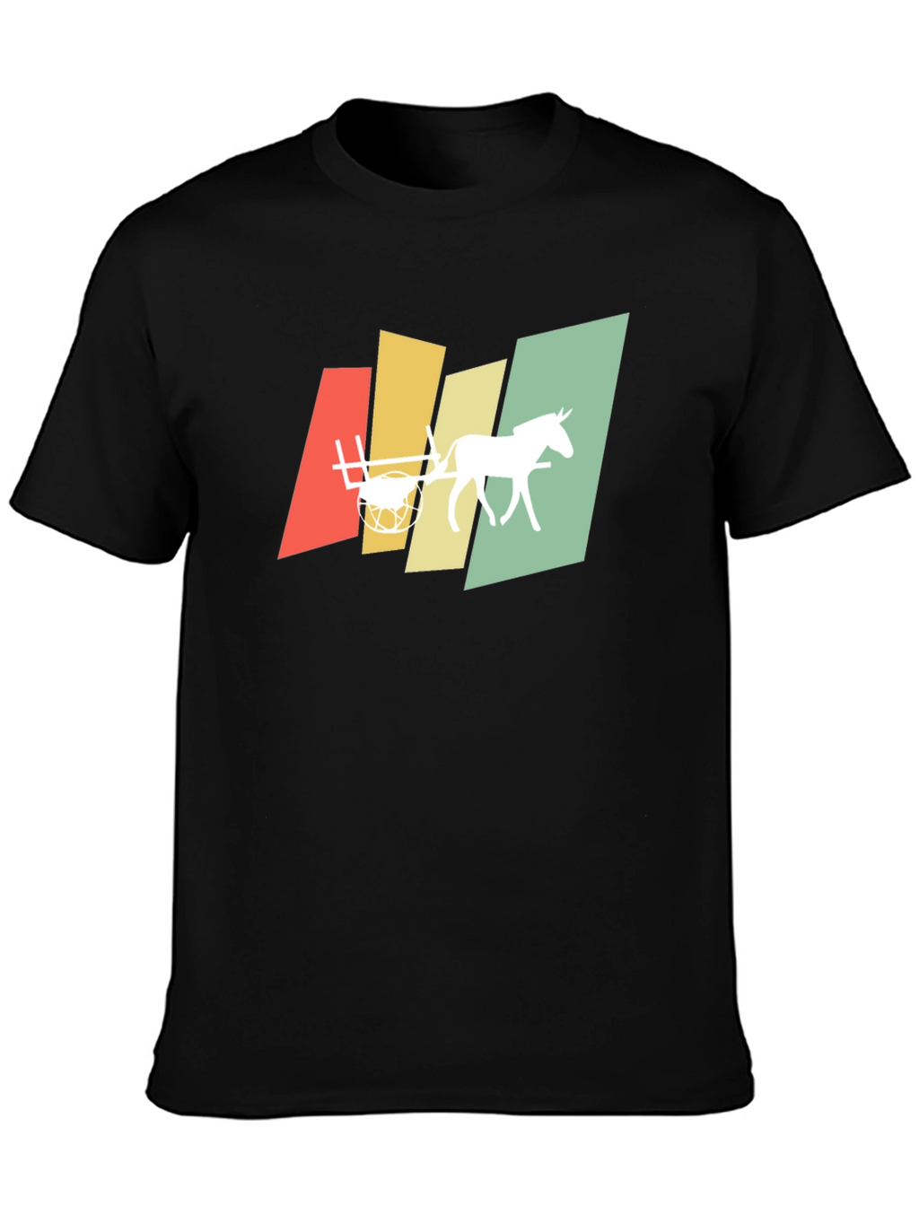 Retro Horse and Cart Graphic T-Shirt