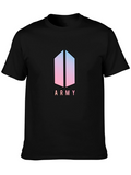 BTS Army Logo Black T-Shirt Fan Merchandise
