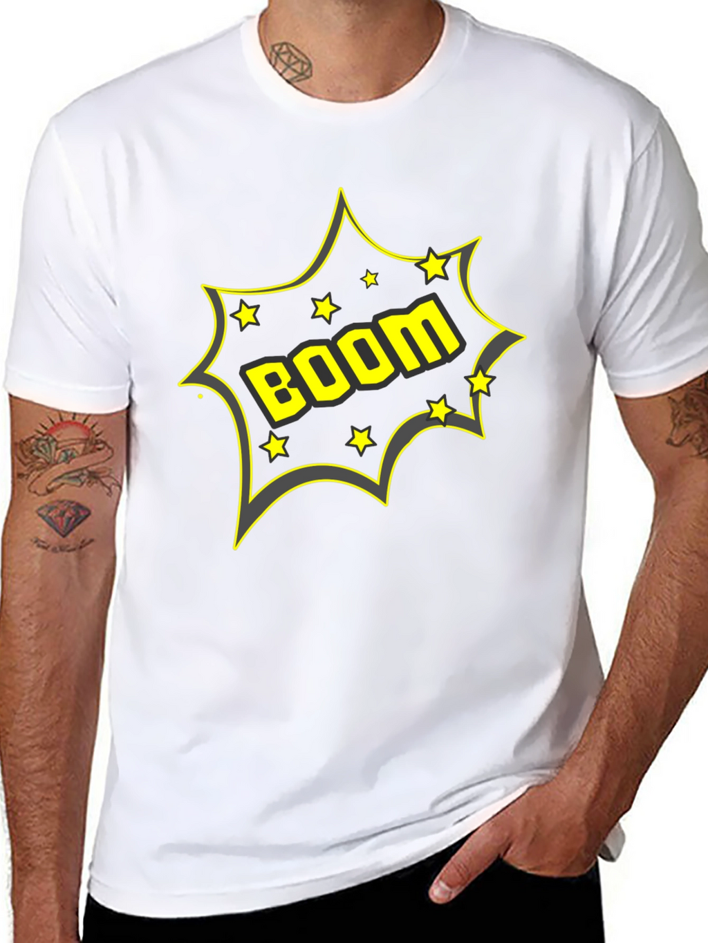 BOOM! Graphic Print Crew Neck T-Shirt