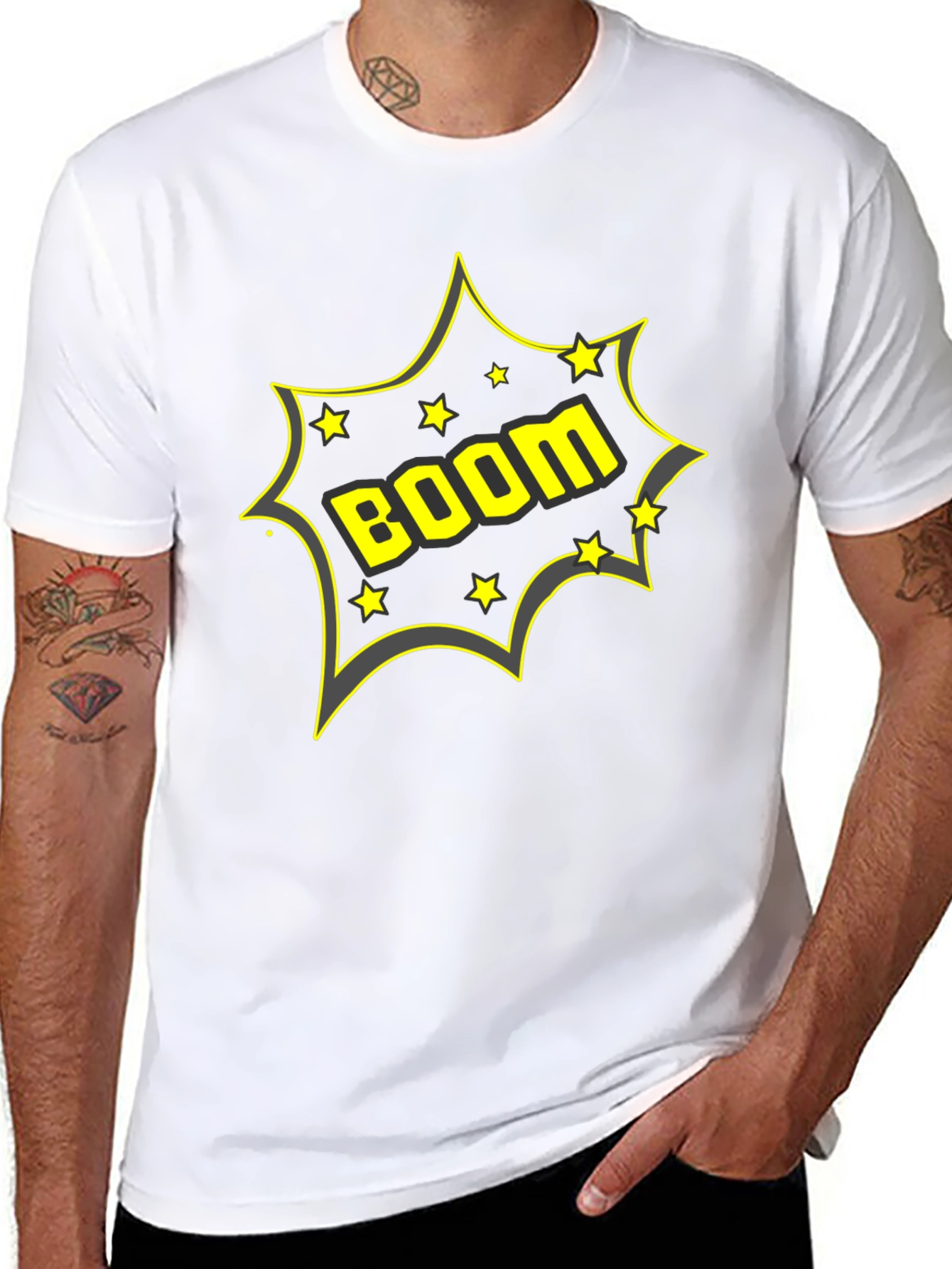 BOOM! Graphic Print Crew Neck T-Shirt