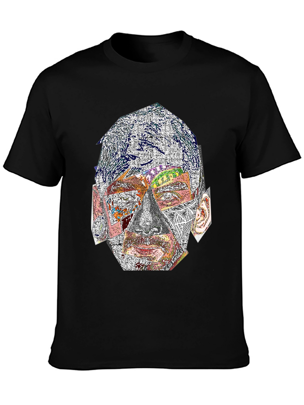 Abstract Face Graphic Print Crew Neck T-Shirt