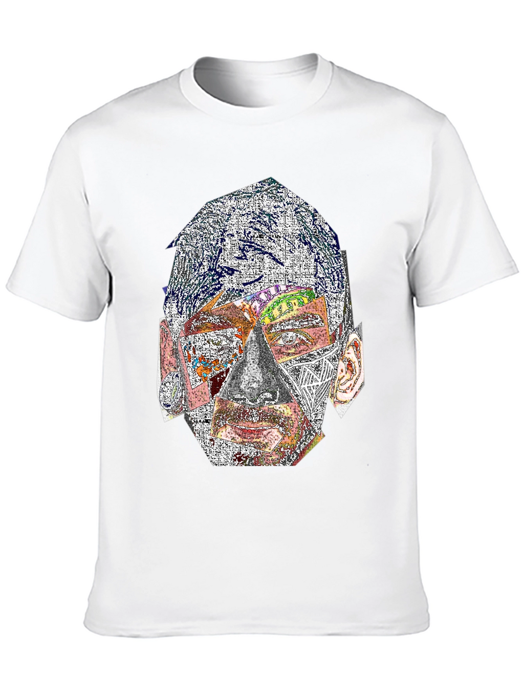 Abstract Face Graphic Print Crew Neck T-Shirt