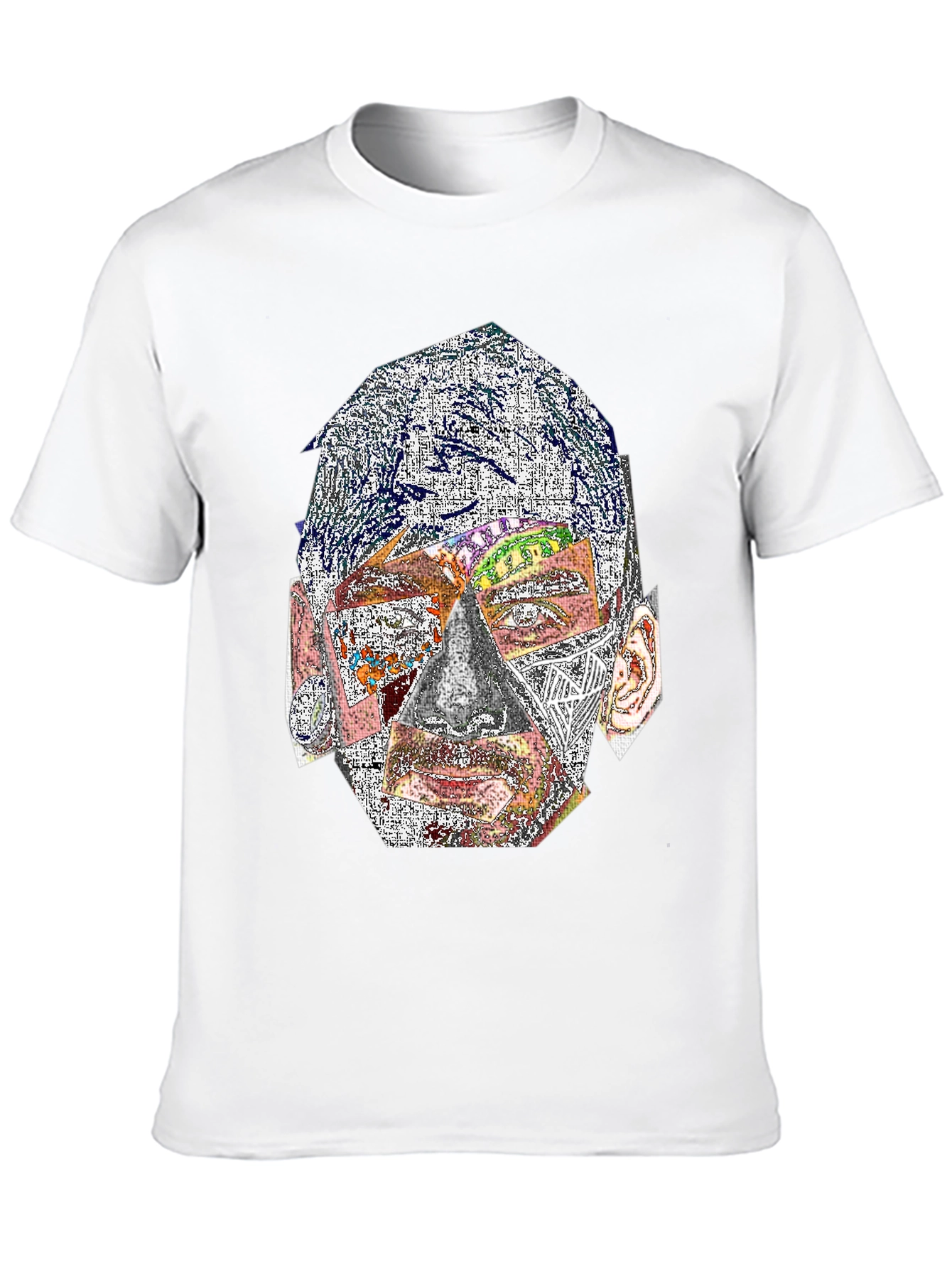 Abstract Face Graphic Print Crew Neck T-Shirt