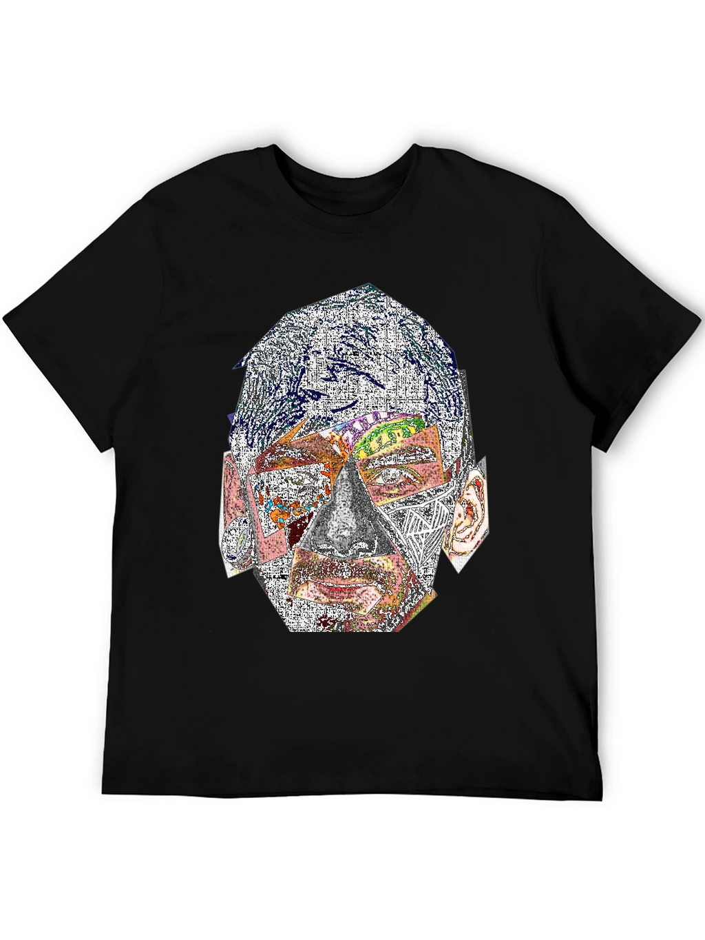 Abstract Face Graphic Print Crew Neck T-Shirt
