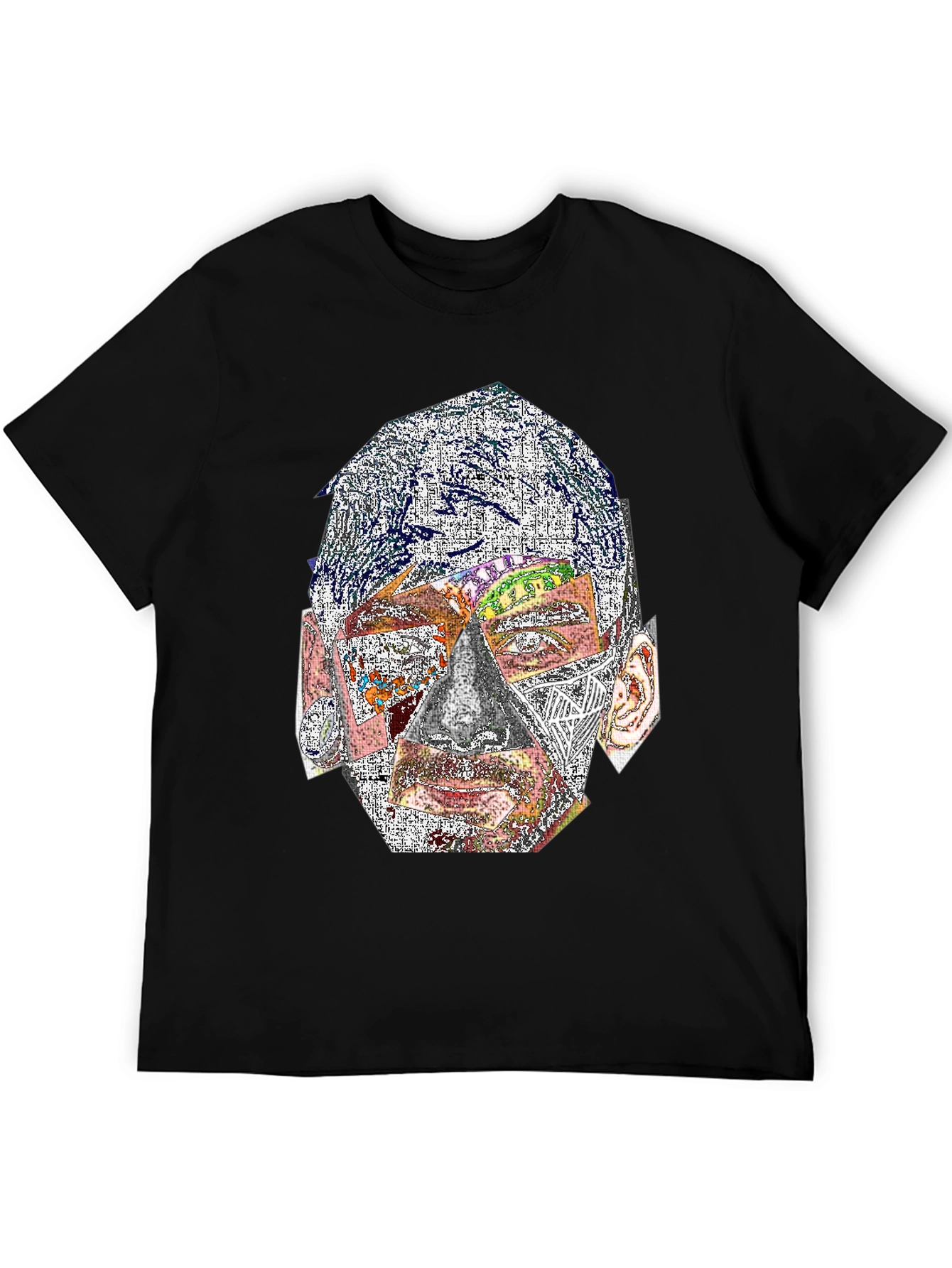 Abstract Face Graphic Print Crew Neck T-Shirt