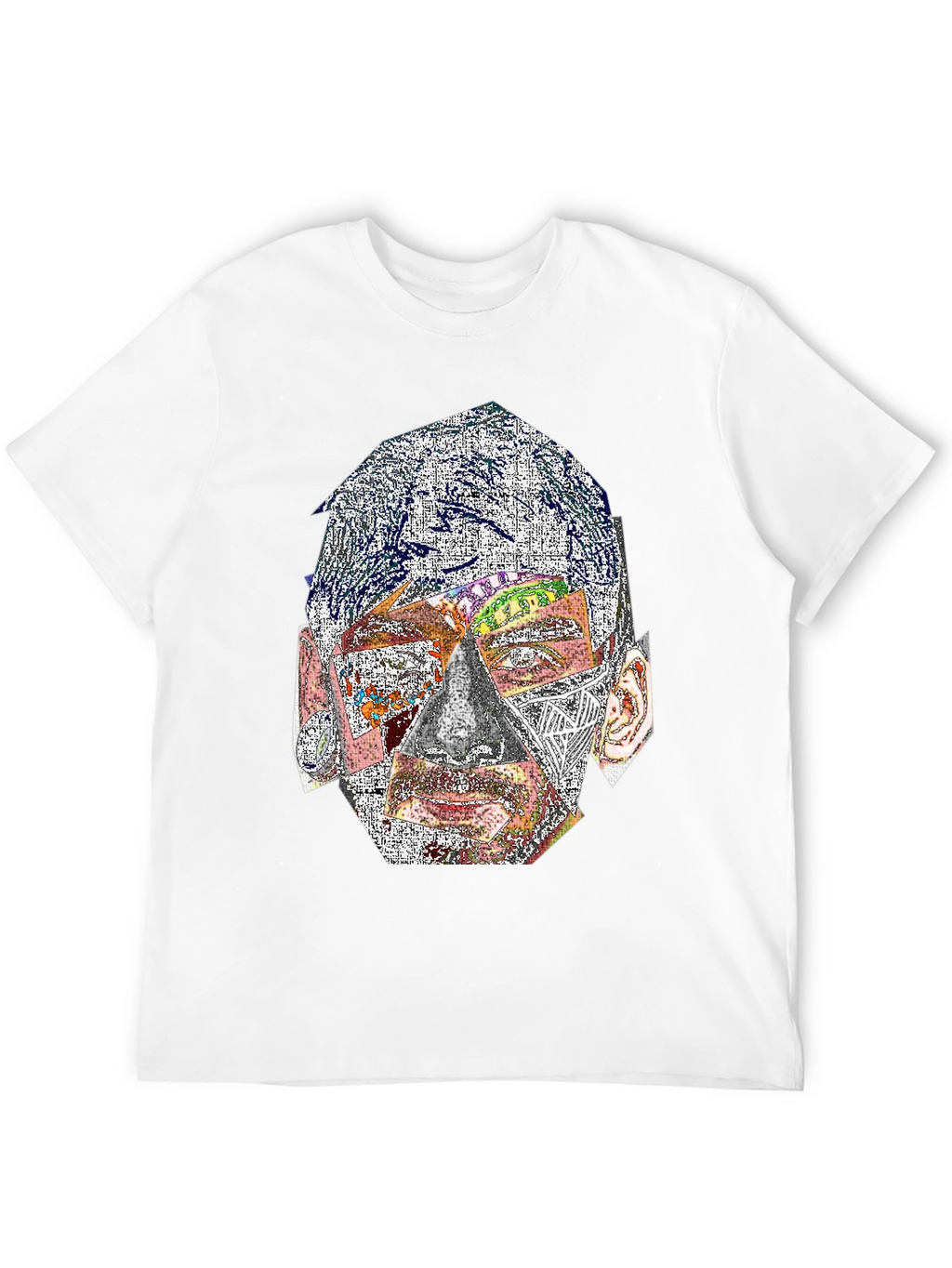 Abstract Face Graphic Print Crew Neck T-Shirt