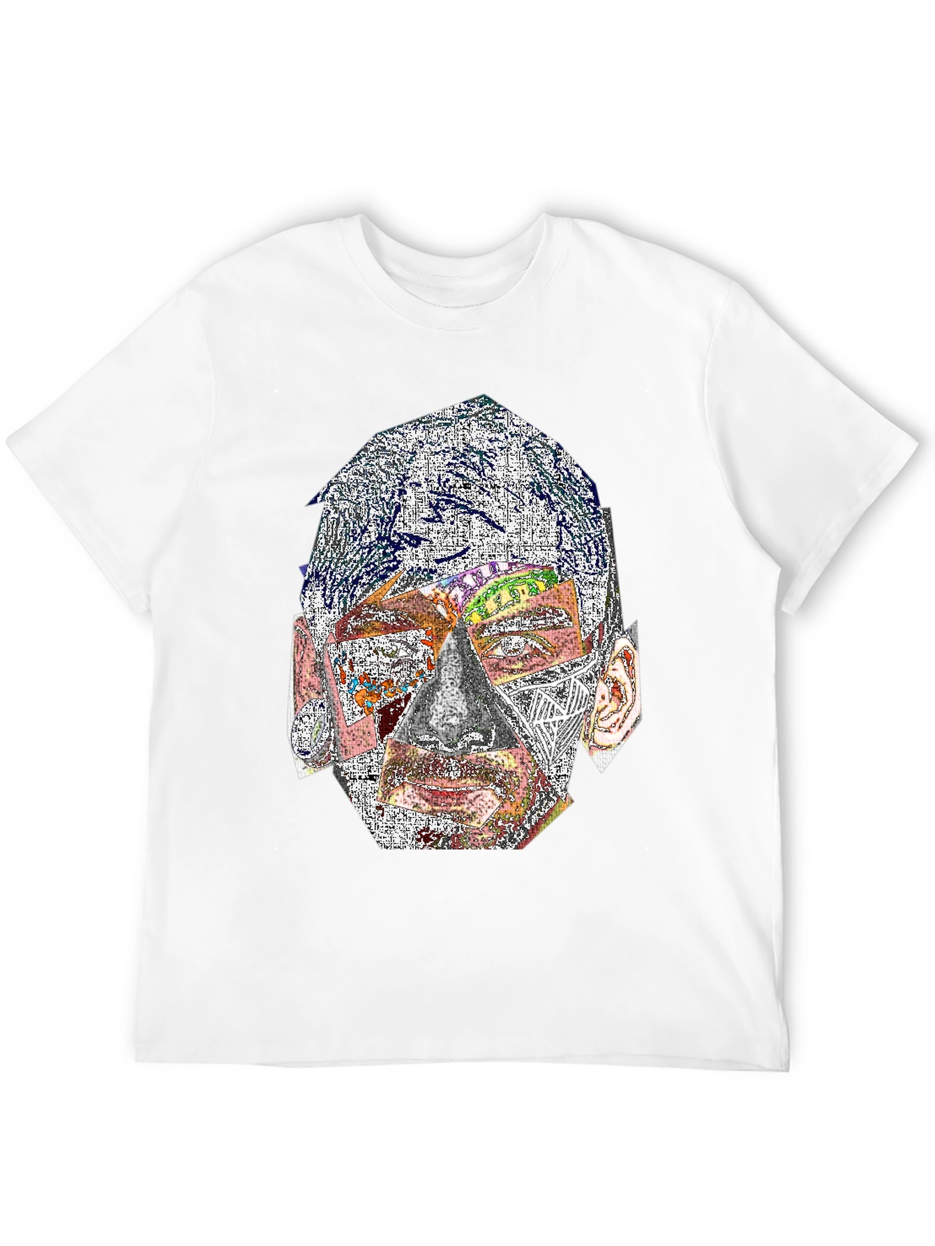 Abstract Face Graphic Print Crew Neck T-Shirt