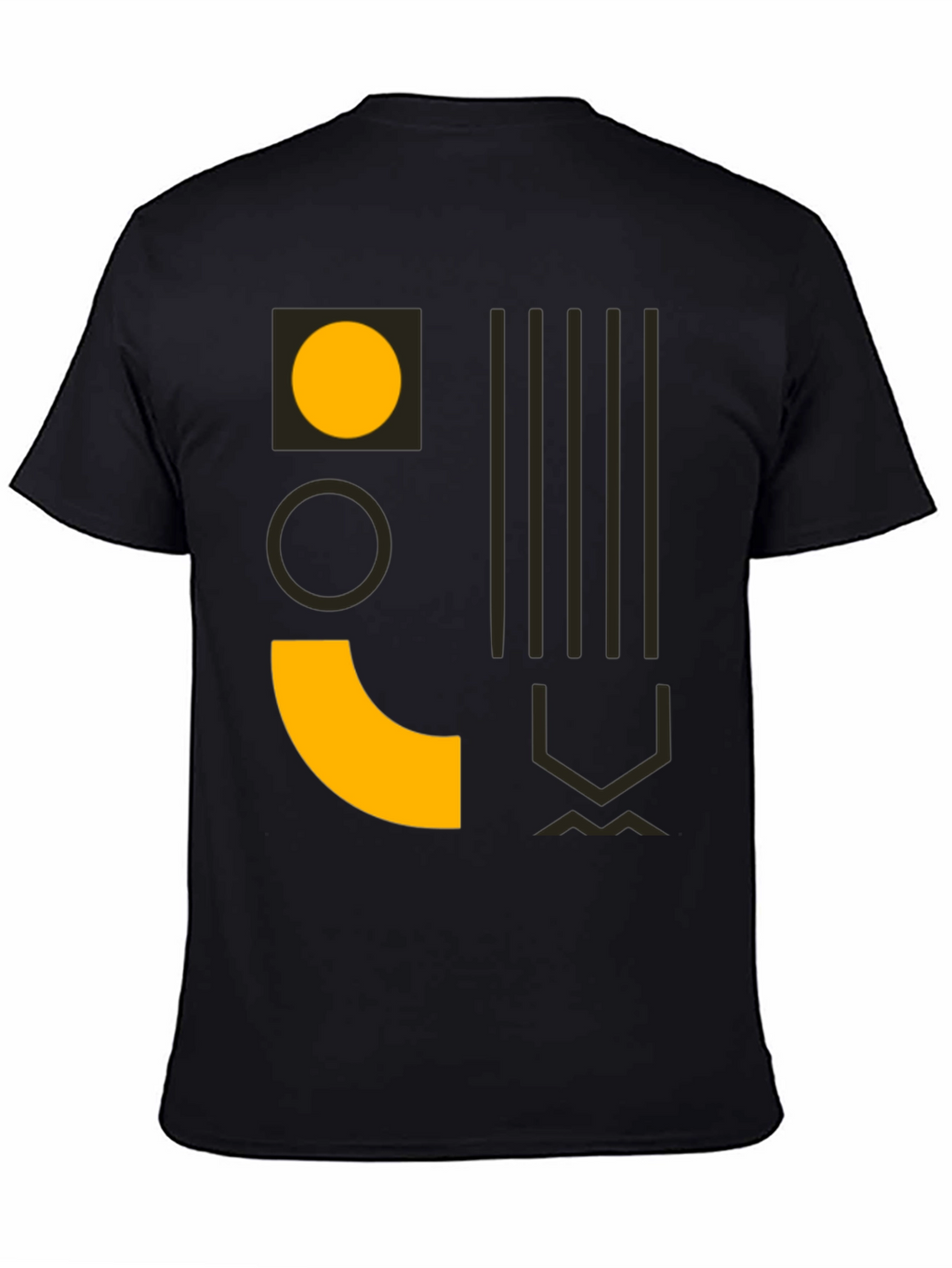 Modern Geometric Print Mens Black T-Shirt