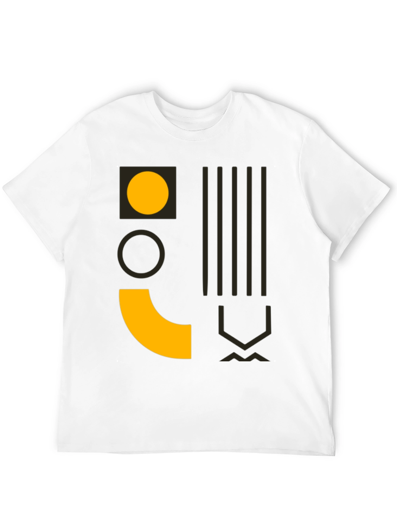 Modern Geometric Print Mens Black T-Shirt